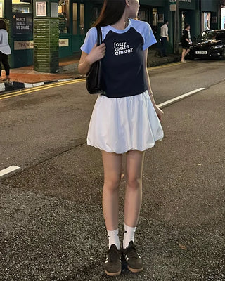 Wide-waisted elastic balloon shorts