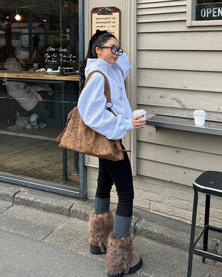 Rib-knit warmer layered leggings