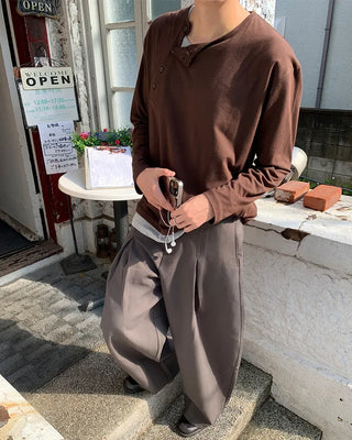 Pintuck wide slacks