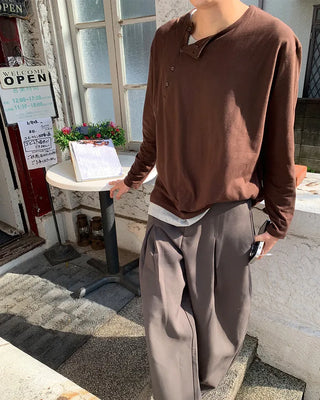 Pintuck wide slacks