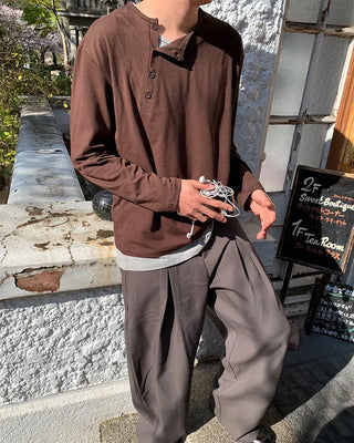 Pintuck wide slacks