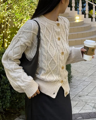 Diamond Pressure Round Cardigan