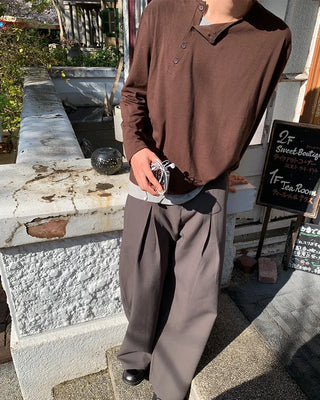 Pintuck wide slacks