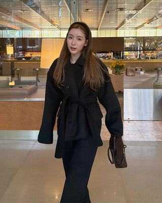 Trench-style mid-length jacket