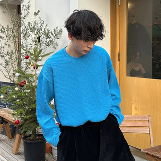 Rib-knit round t-shirt