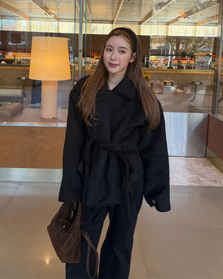 Trench-style mid-length jacket