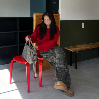 Leopard cargo pants