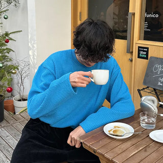 Rib-knit round t-shirt