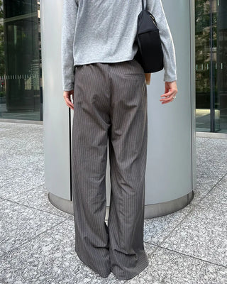 Striped string wide slacks
