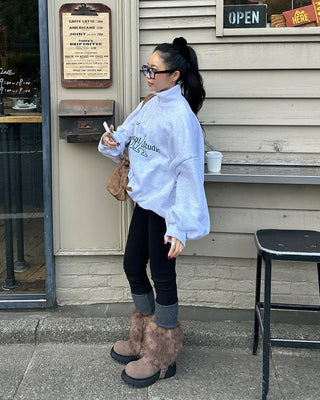Rib-knit warmer layered leggings