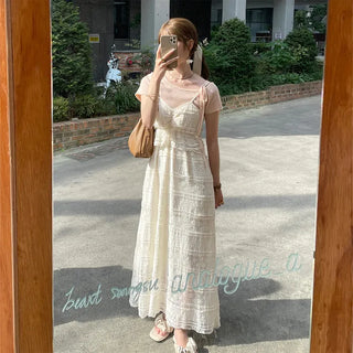 Asymmetrical Ribbon Short-Sleeve Knit
