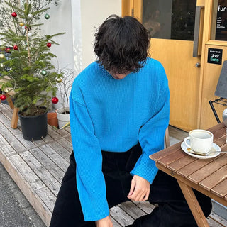 Rib-knit round t-shirt