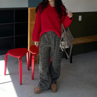 V-neck oversized knit