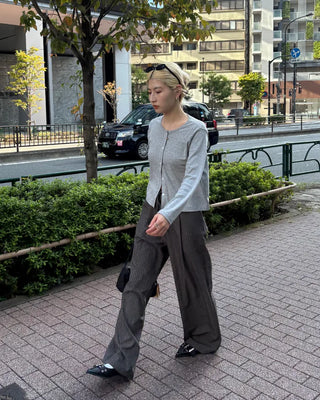 Striped string wide slacks