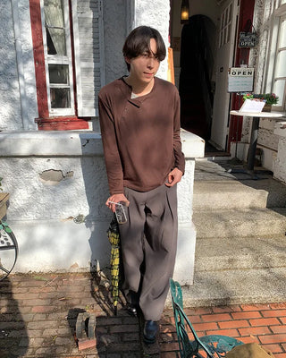 Pintuck wide slacks