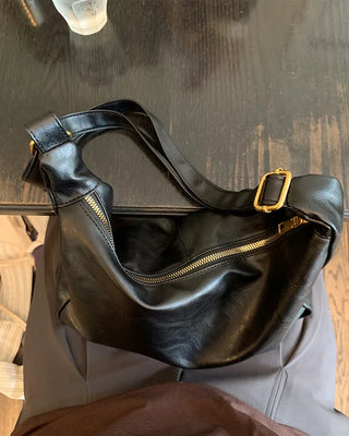 Leather stitch shoulder bag