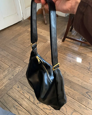 Leather stitch shoulder bag