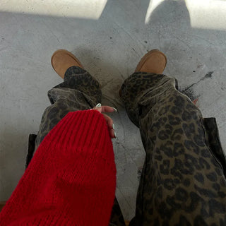 Leopard cargo pants