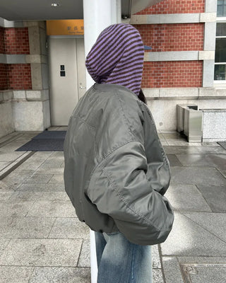 (Unisex) Gathered Sleeve Military Blouson