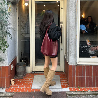 Faux leather shoulder bag