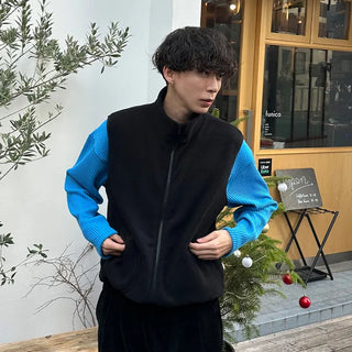 Rib-knit round t-shirt