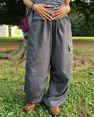 (Unisex) Elastic Waist Summer Cargo Jogger Pants