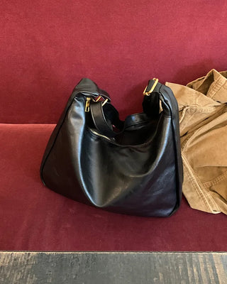 Leather stitch shoulder bag