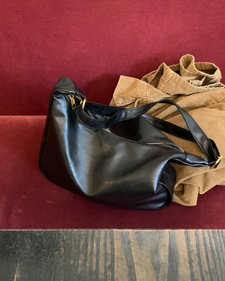 Leather stitch shoulder bag