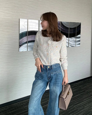 Tassel tweed cardigan