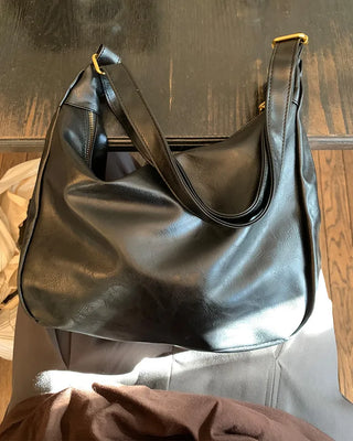 Leather stitch shoulder bag