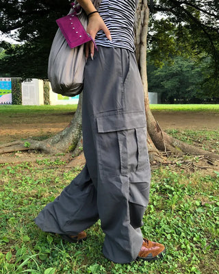 (Unisex) Elastic Waist Summer Cargo Jogger Pants