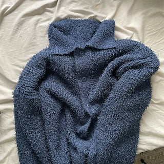 Boucle color knit cardigan