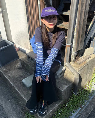 Mixed Border Layered Long T-Shirt