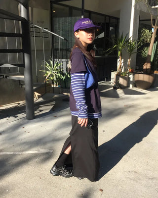 Mixed Border Layered Long T-Shirt