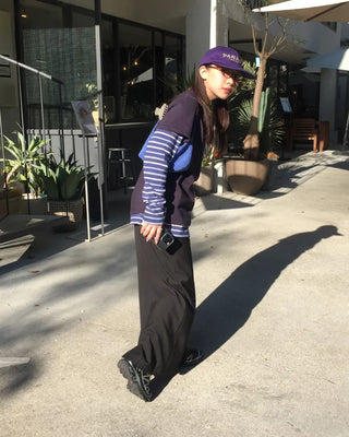 Mixed Border Layered Long T-Shirt