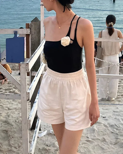 Cotton elastic waist pants
