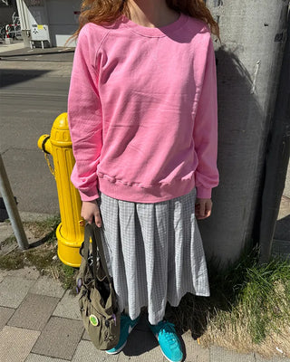 Checked pleated midi skirt