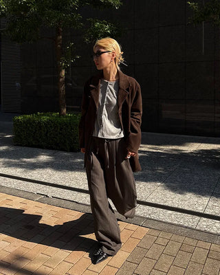 Striped string wide slacks