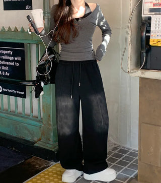 Washed Slit Training Pants