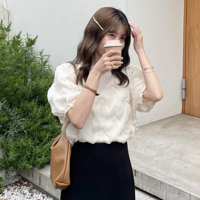 Wave short-sleeved top