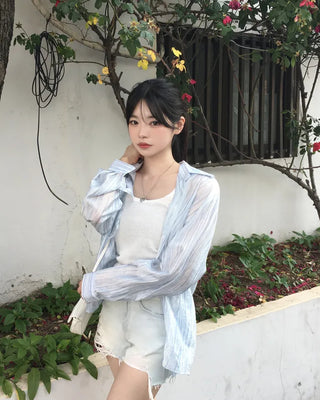[4 colors] Pastel Summer Stripe Shirt