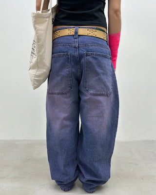 (ORIGINAL) Loose-fit denim pants (purple)