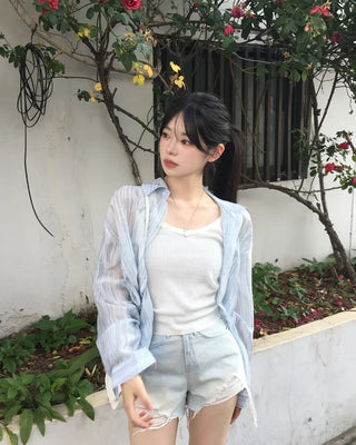 [6 colors] Rib knit sleeveless top