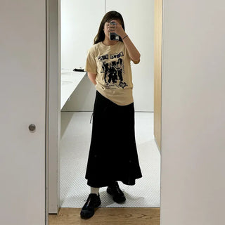 Rock band print short-sleeved T-shirt
