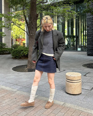 Cropped round knit