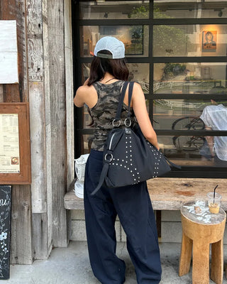 Double rivet line nylon bag