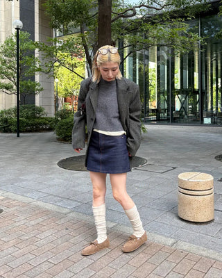 Cropped round knit