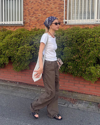 Cotton wide-leg pants