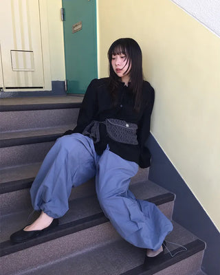 Fagoting Shoulder Frill Button Blouse