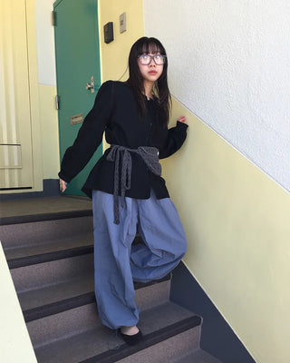 Fagoting Shoulder Frill Button Blouse